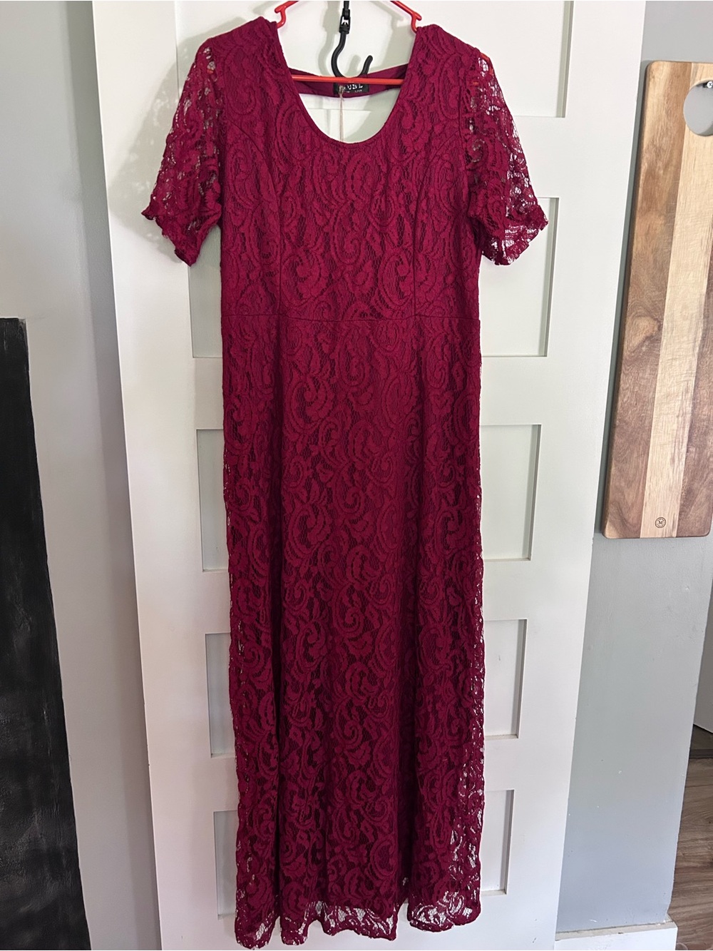 NEW with tag Club L London Lace Maxi Dress in Burgundy size 18 - Picture 1 of 9